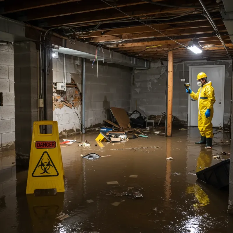 Flooded Basement Electrical Hazard in Taft Heights, CA Property